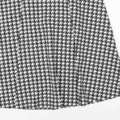 M&S Women Black White Check A-Line Skort UK 18 Knee Length