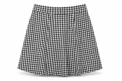 M&S Women Black White Check A-Line Skort UK 18 Knee Length