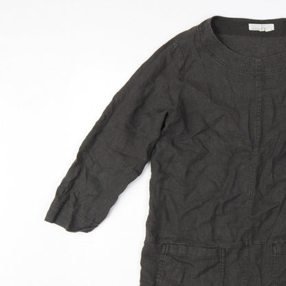 Seasalt Cornwall Women’s Black Size 10 Ramie Cotton Shift Tunic Dress