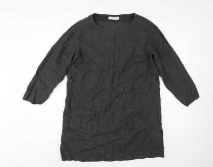 Seasalt Cornwall Women’s Black Size 10 Ramie Cotton Shift Tunic Dress