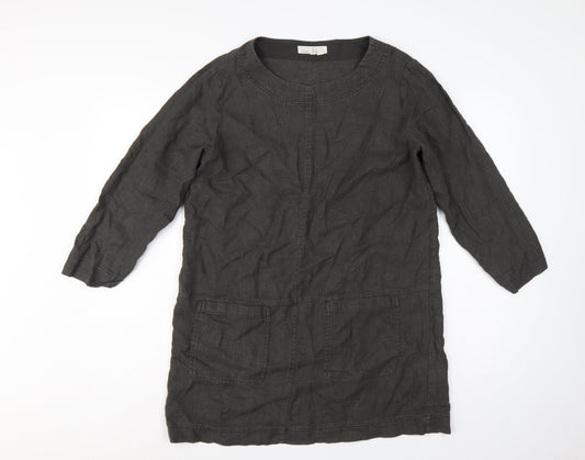 Seasalt Cornwall Women’s Black Size 10 Ramie Cotton Shift Tunic Dress