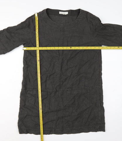 Seasalt Cornwall Women’s Black Size 10 Ramie Cotton Shift Tunic Dress