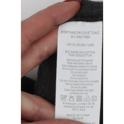 Seasalt Cornwall Women’s Black Size 10 Ramie Cotton Shift Tunic Dress