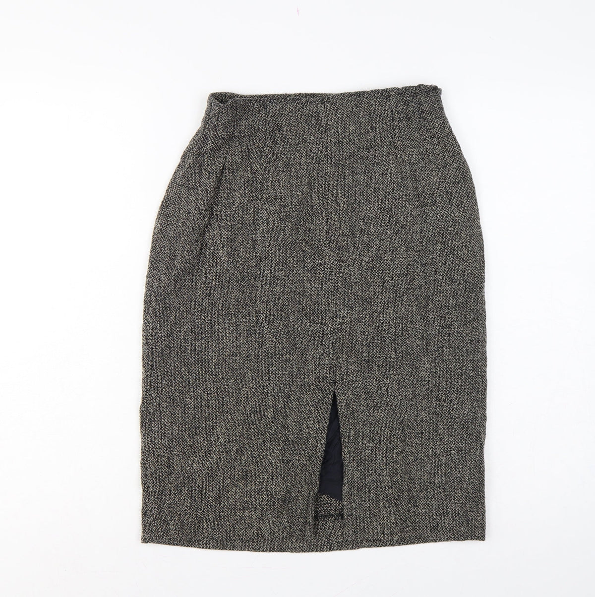 Max Mara Women Black Tweed Wool Pencil Knee Skirt UK 6 Lined