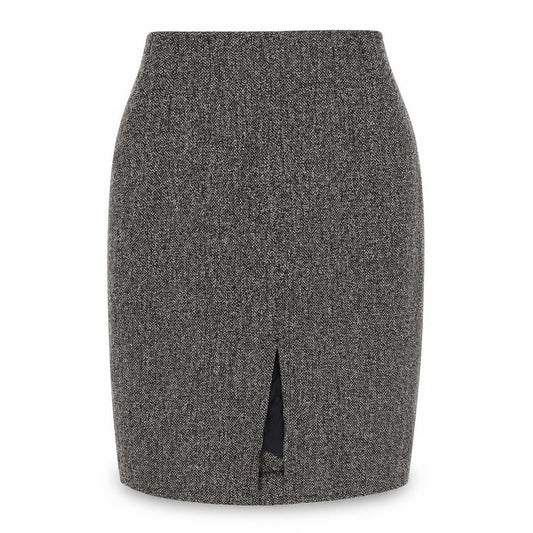 Max Mara Women Black Tweed Wool Pencil Knee Skirt UK 6 Lined