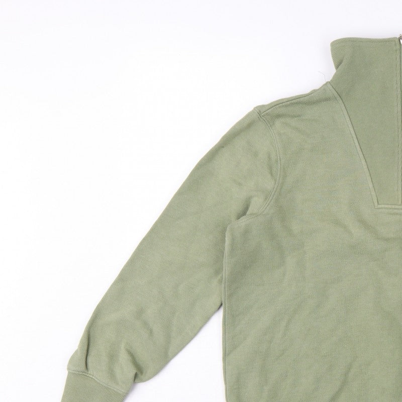 Crew Clothing Company Women’s Green UK 10 1/4 Zip Henley Sweatshirt