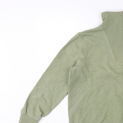 Crew Clothing Company Women’s Green UK 10 1/4 Zip Henley Sweatshirt