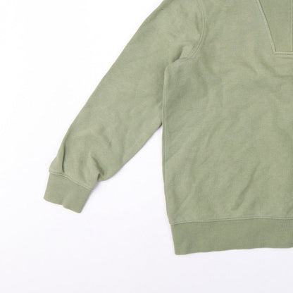 Crew Clothing Company Women’s Green UK 10 1/4 Zip Henley Sweatshirt