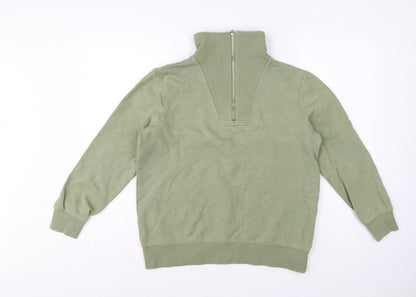 Crew Clothing Company Women’s Green UK 10 1/4 Zip Henley Sweatshirt