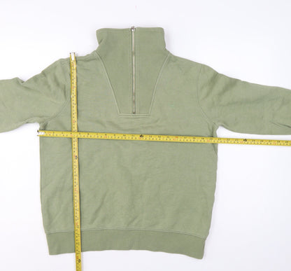 Crew Clothing Company Women’s Green UK 10 1/4 Zip Henley Sweatshirt