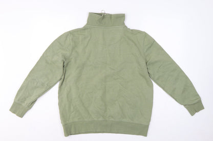 Crew Clothing Company Women’s Green UK 10 1/4 Zip Henley Sweatshirt