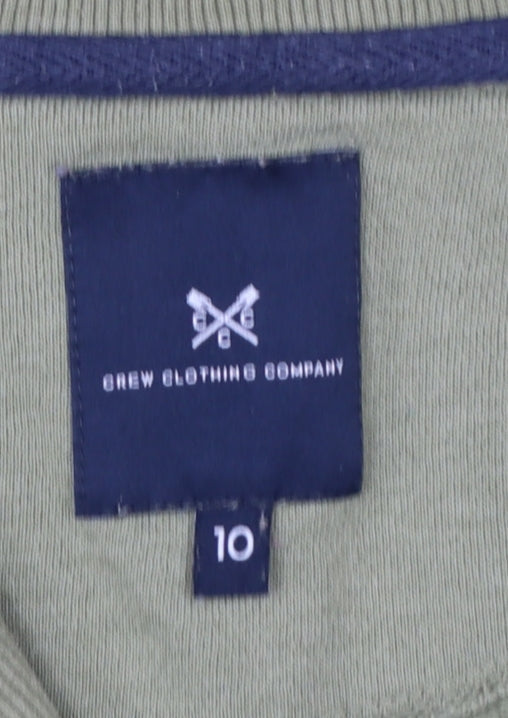 Crew Clothing Company Women’s Green UK 10 1/4 Zip Henley Sweatshirt