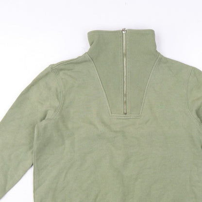 Crew Clothing Company Women’s Green UK 10 1/4 Zip Henley Sweatshirt