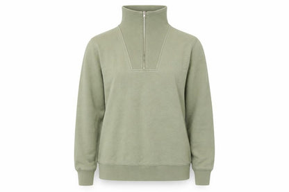 Crew Clothing Company Women’s Green UK 10 1/4 Zip Henley Sweatshirt