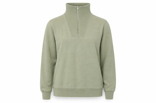 Crew Clothing Company Women’s Green UK 10 1/4 Zip Henley Sweatshirt
