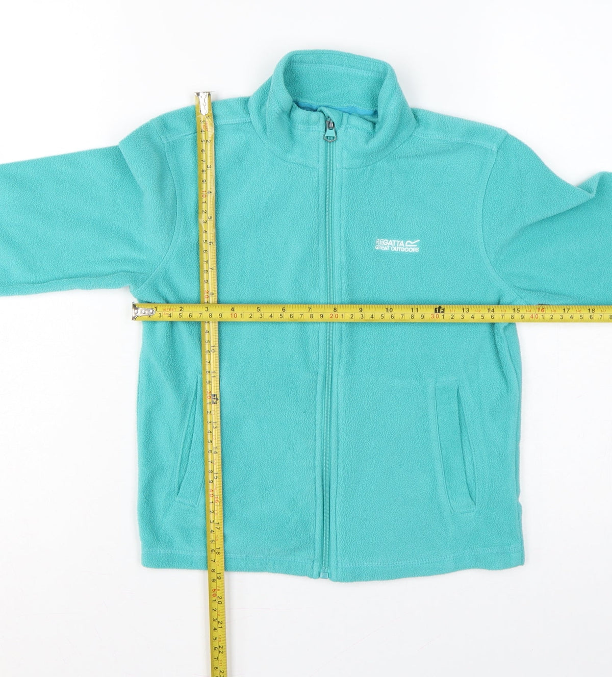 Regatta Girls Green 7-8 Years Full Zip Fleece Sweatshirt Pockets