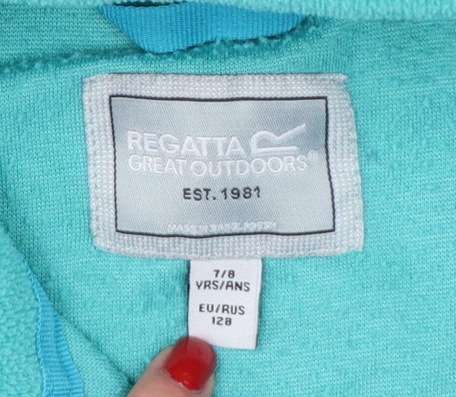 Regatta Girls Green 7-8 Years Full Zip Fleece Sweatshirt Pockets