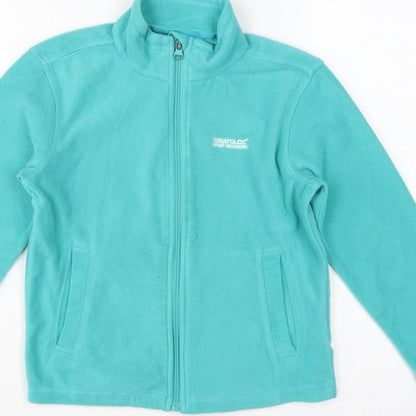 Regatta Girls Green 7-8 Years Full Zip Fleece Sweatshirt Pockets