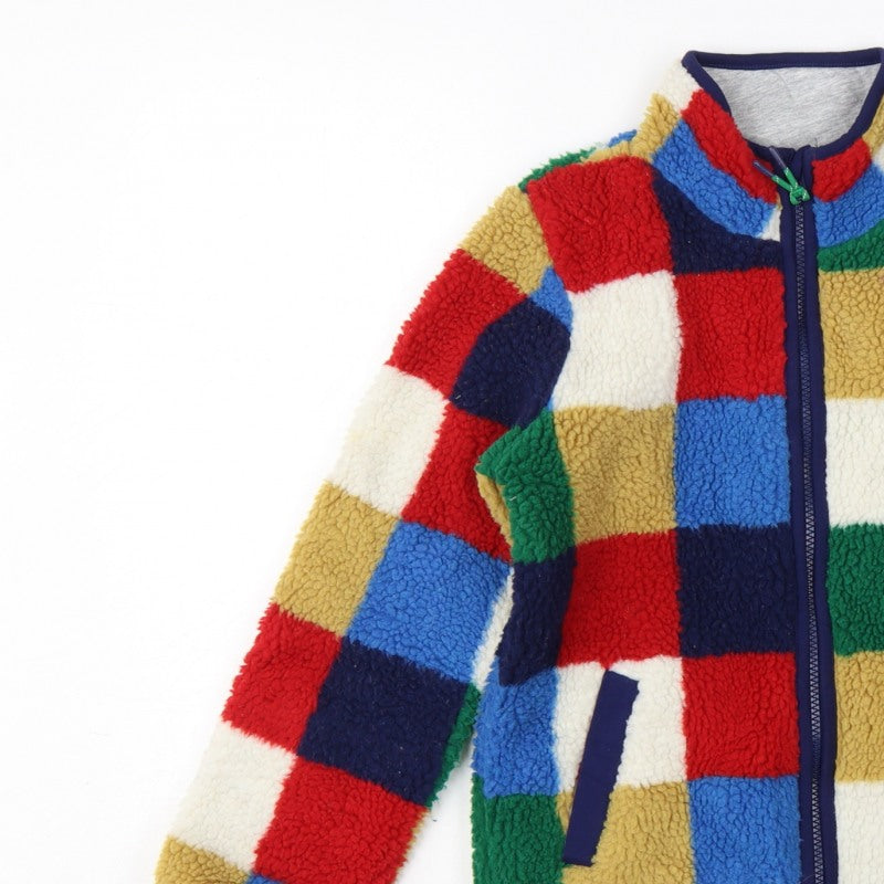 Mini Boden Girls Multicoloured 8-9 Years Patchwork Fleece Zip Jacket