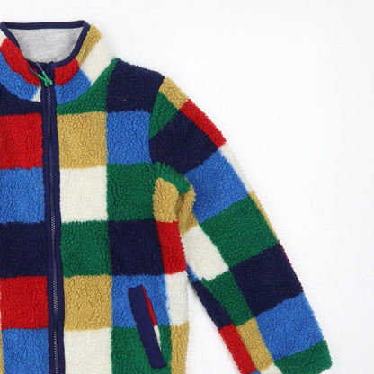 Mini Boden Girls Multicoloured 8-9 Years Patchwork Fleece Zip Jacket