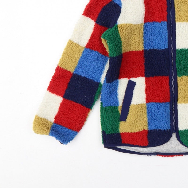 Mini Boden Girls Multicoloured 8-9 Years Patchwork Fleece Zip Jacket
