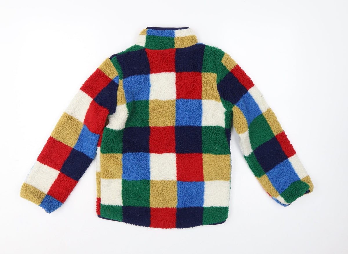 Mini Boden Girls Multicoloured 8-9 Years Patchwork Fleece Zip Jacket
