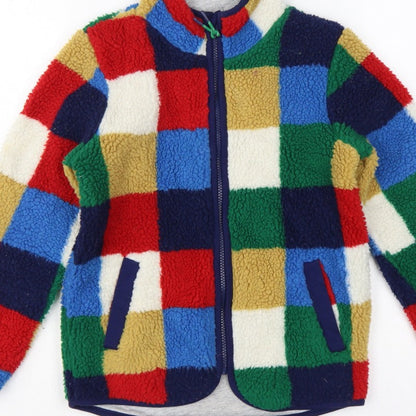 Mini Boden Girls Multicoloured 8-9 Years Patchwork Fleece Zip Jacket