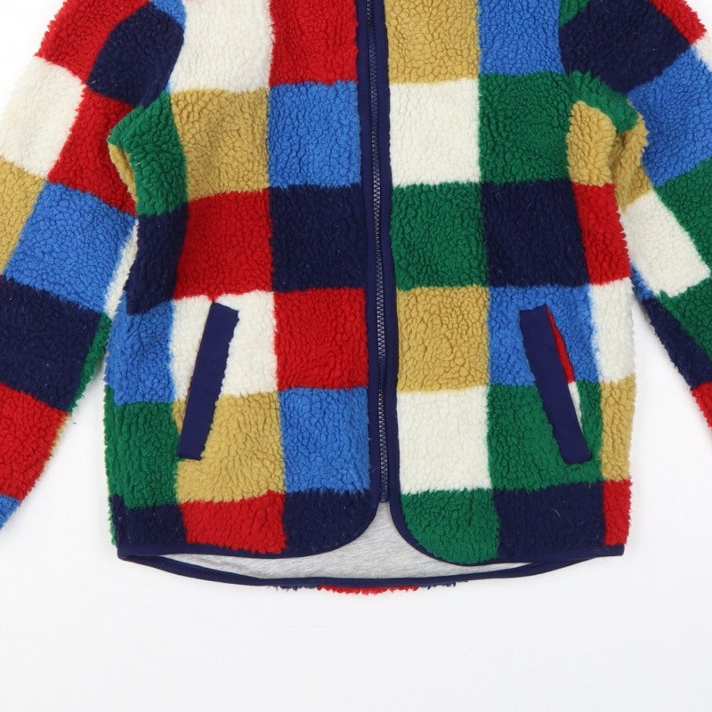 Mini Boden Girls Multicoloured 8-9 Years Patchwork Fleece Zip Jacket