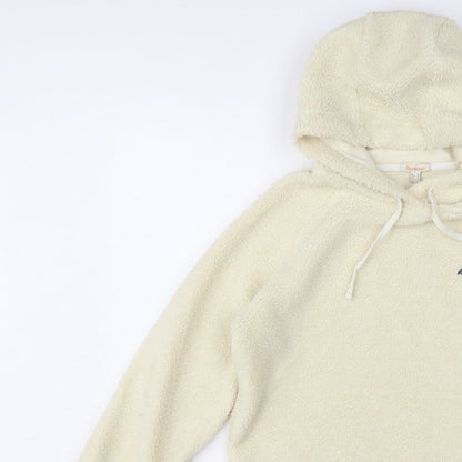 Barbour Women’s Ivory UK 10 Pullover Teddy Fleece Logo Hoodie