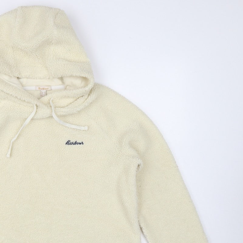 Barbour Women’s Ivory UK 10 Pullover Teddy Fleece Logo Hoodie