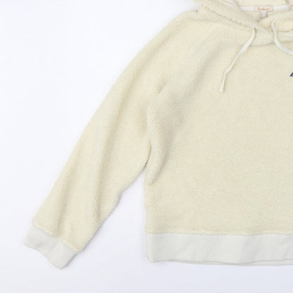Barbour Women’s Ivory UK 10 Pullover Teddy Fleece Logo Hoodie