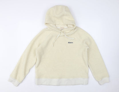 Barbour Women’s Ivory UK 10 Pullover Teddy Fleece Logo Hoodie