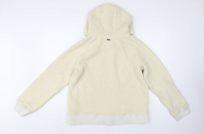 Barbour Women’s Ivory UK 10 Pullover Teddy Fleece Logo Hoodie