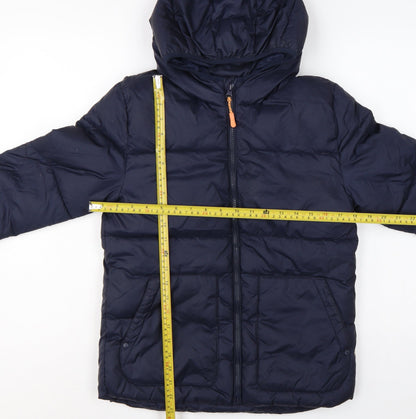 Mango Girls Navy Blue 11-12 Years Hooded Padded Puffer Jacket