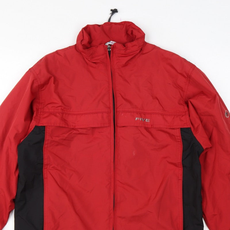 Five Seasons Men's Red Black S Waterproof Windbreaker Hooded Jacket