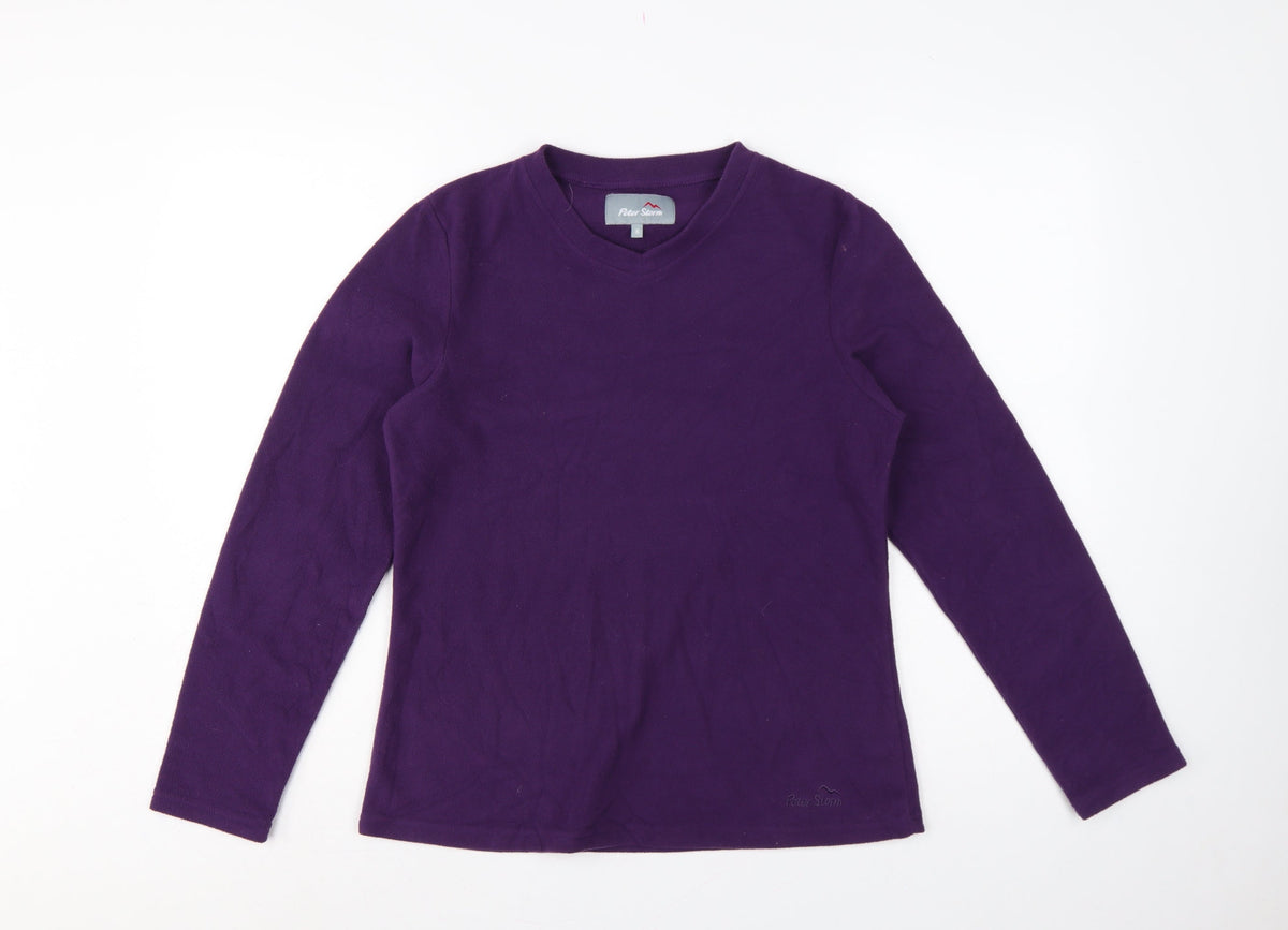 Peter Storm Women’s Purple Size 8 Fleece Pullover Sweatshirt Logo