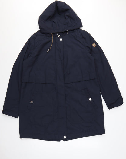 Gerry Weber Women’s Blue UK 14 Water Resistant Hooded Parka Coat