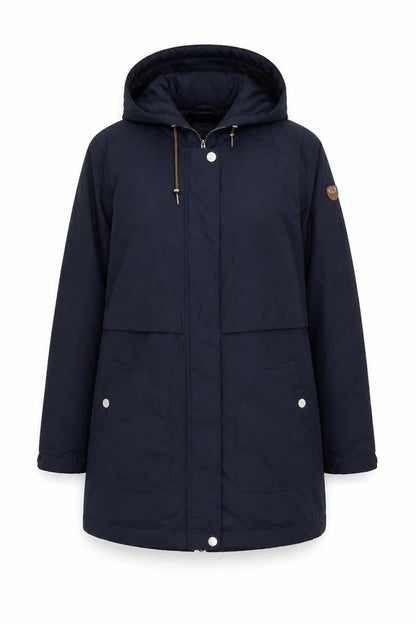 Gerry Weber Women’s Blue UK 14 Water Resistant Hooded Parka Coat