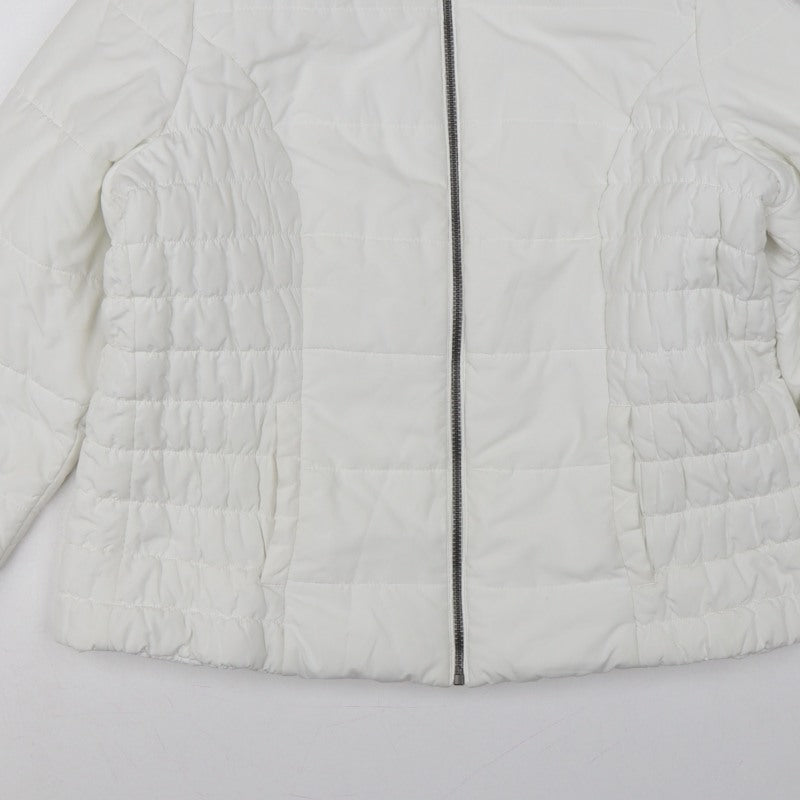 Marks and Spencer Women White L Puffer Jacket Quilted Full Zip