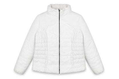 Marks and Spencer Women White L Puffer Jacket Quilted Full Zip