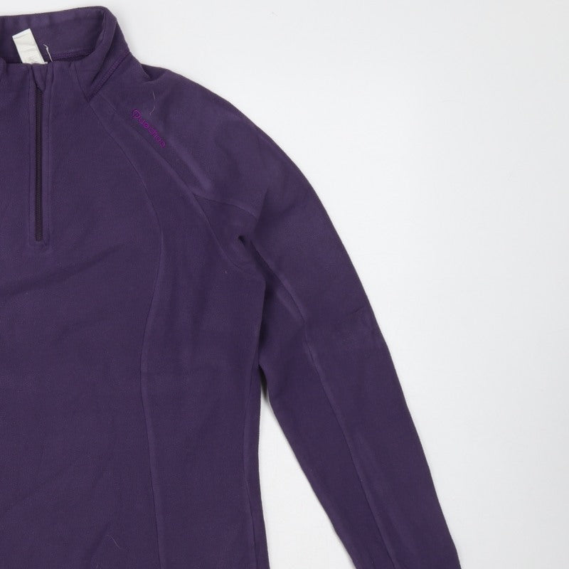 Quechua Women's Purple UK 12 1/4 Zip Fleece Pullover Sweatshirt
