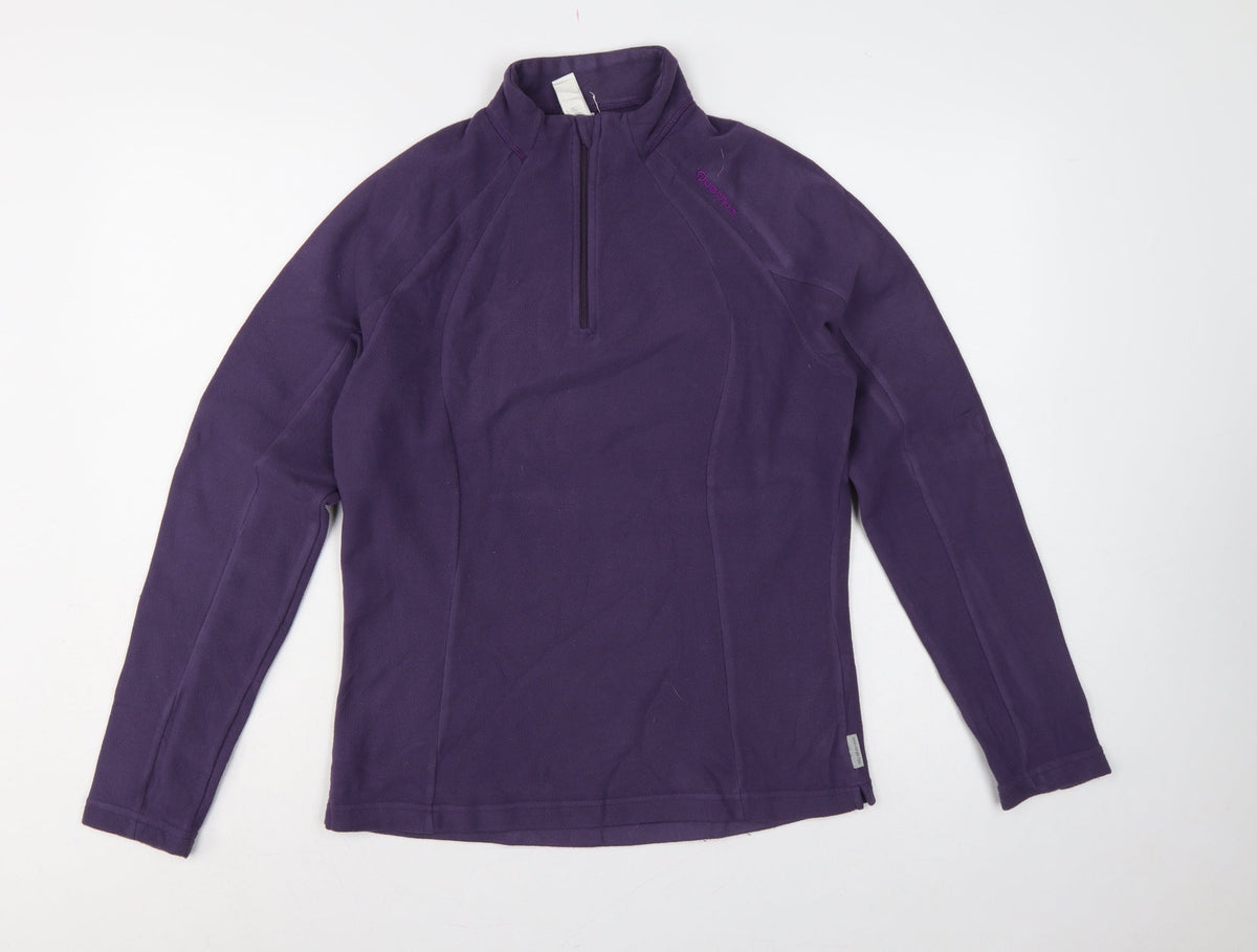 Quechua Women's Purple UK 12 1/4 Zip Fleece Pullover Sweatshirt