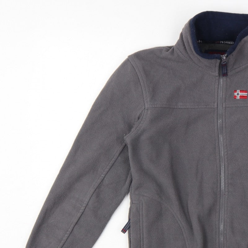 Geographical Norway Boys Grey 12 Years Fleece Full Zip Jacket Logo