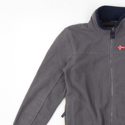 Geographical Norway Boys Grey 12 Years Fleece Full Zip Jacket Logo