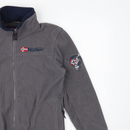 Geographical Norway Boys Grey 12 Years Fleece Full Zip Jacket Logo
