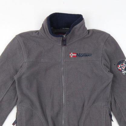 Geographical Norway Boys Grey 12 Years Fleece Full Zip Jacket Logo