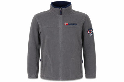 Geographical Norway Boys Grey 12 Years Fleece Full Zip Jacket Logo