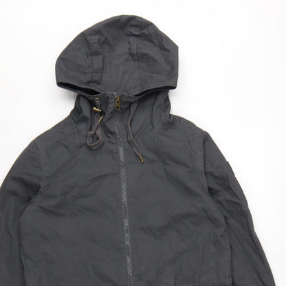Element Women Black S Hooded Long Parka Cotton Blend Zip Coat