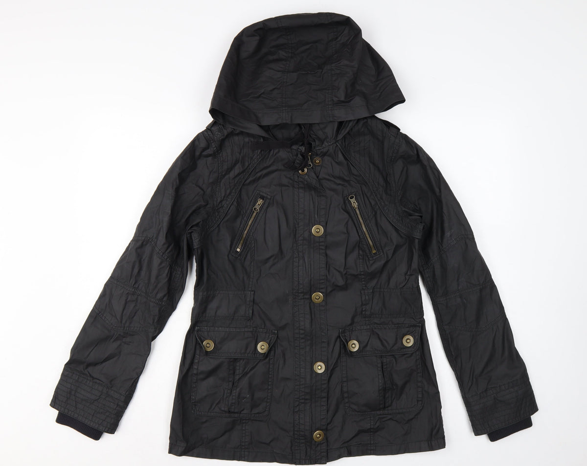 Marks & Spencer Women’s Black UK 12 Hooded Cotton Parka Jacket