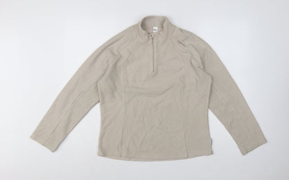 Quechua Women’s Beige M 1/4 Zip Fleece Pullover Hiking Sweatshirt
